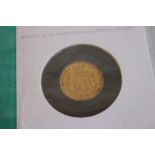 A VICTORIAN 1854 SHIELD BACK SOVEREIGN IN ROYAL MINT COLLECTORS SERVICES PACKET.