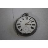 WELSH INTEREST A SILVER FUSEE OPEN FACE POCKET WATCH, the movement signed W. Williams Llanidloes,
