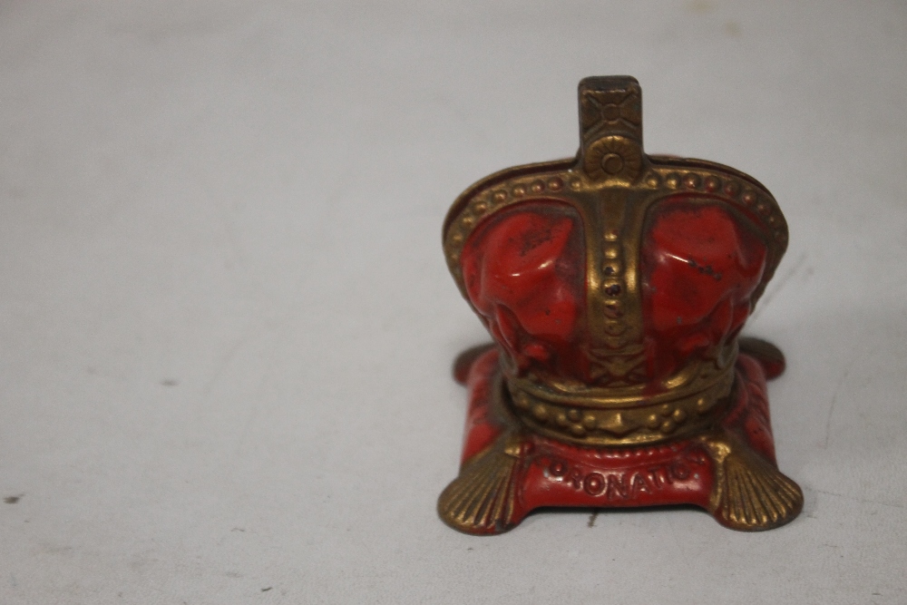 AN ART NOUVEAU "'NAUGHTY NINETIES"' CAST IRON SEMI EROTIC PIN DISH, together with two 1953 crown - Image 8 of 11