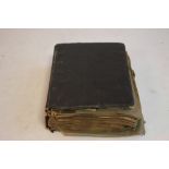 AN EARLY 20TH CENTURY POSTCARD ALBUM CONTAINING A GOOD SELECTION OF RAF PHOTOGRAPH POSTCARDS,