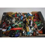 A BOX OF PLAYWORN DIECAST VEHICLES to include Corgi, Matchbox, Lledo etc.