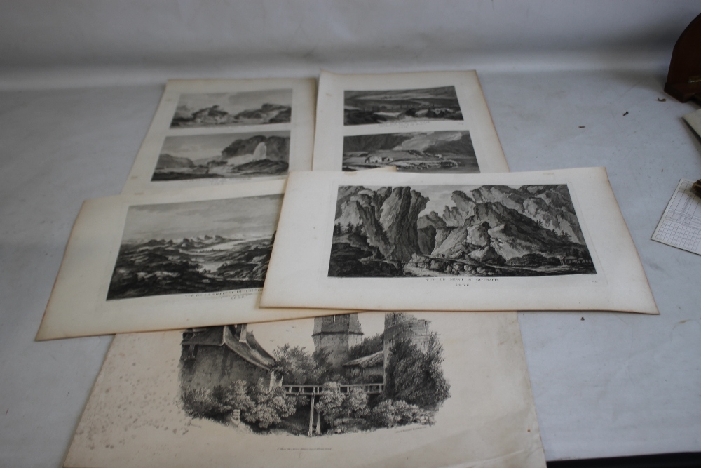 A QUANTITY OF COPPER ENGRAVINGS OF SWITZERLAND AFTER BARBIER, 17 pages 32 x 50 cm together with - Image 5 of 5