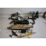 A COLLECTION OF VARIOUS PLASTIC MODELS, to include aircraft, steam engines & motorcycle, ships etc.