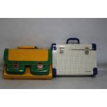 A CHILD'S COLOURFUL SATCHEL / BRIEFCASE AS NEW, and a Baganda case