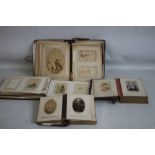 FOUR VICTORIAN PHOTOGRAPH ALBUMS AND CONTENTS, mostly portraits