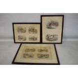THREE FRAMED HUNTING PRINTS to include a lithograph by W. & J. O. Clerk after Edward Lacey frame