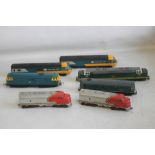 A SELECTION OF FIVE UNBOXED LOCOMOTIVES - three Hornby, one Lima and one Santa Fe Set.