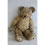 A VINTAGE MERRYTHOUGHT TEDDY BEAR A/F (missing eyes)