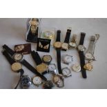 A SELECTION OF ASSORTED WRIST WATCHES & STRAPS ETC., to include two pendant watches.