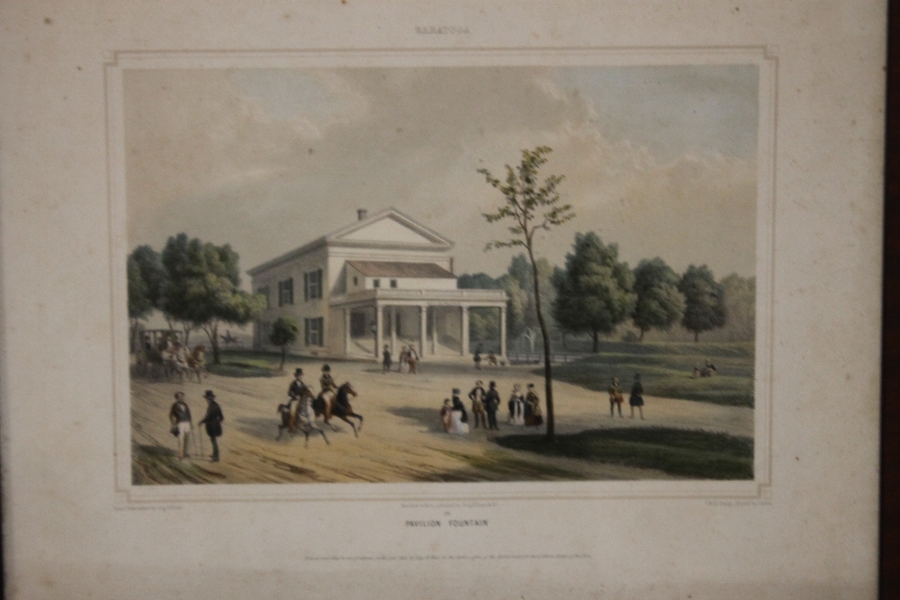 A LITHOGRAPH OF PAVILION FOUNTAIN, SARATOGA by Deroy after Augustus Kollner, published by Goupil - Image 3 of 4