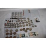 A COLLECTION OF COMMEMORATIVE FIVE POUND CROWNS, along with a selection of 50ps, minor coins & three