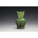 A J R MALLY ART POTTERY CAT VASE, H 25 cm