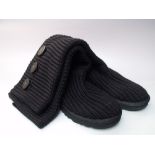 A PAIR OF 'CLASSIC CARDY KNIT' UGG BOOTS, in black, UK size 7.5Condition Report:minimal signs of