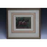 (XX). British school, study of a dressage horse and rider, unsigned, oil on canvas laid on board,