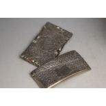 TWO HALLMARKED SILVER CARD CASES, one Birmingham 1908 and the other 1906, W 8.5 cm (2)