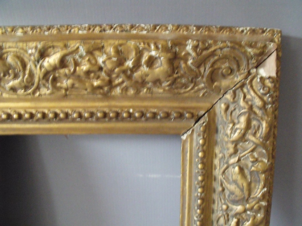 A PAIR OF LATE 18TH / EARLY 19TH CENTURY DECORATIVE GOLD FRAMES A/F, decorated with various - Image 2 of 4