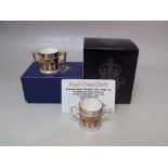 A LIMITED EDITION ROYAL CROWN DERBY DIAMOND JUBILEE OLD IMARI MINIATURE LOVING CUP, number 209 of