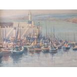 ARTHUR BRACKEN (XX). English school 'Saturday Afternoon, Peel Harbour, Isle of Man' see verso,