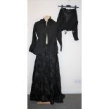 A SELECTION OF VICTORIAN CLOTHING, comprising a ladies blouse with jet bead detailing, a long sleeve