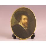 (XIX). After Rubens, a 19th century oval head and shoulder portrait study of a bearded man wearing a