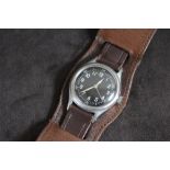 A BULOVA MILITARY A-11 TYPE WRIST WATCH, stamped spec no94-27834 serial NO AF 54714 PART NO 10 AKCSH