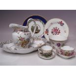 A COLLECTION OF DECORATIVE 20TH CENTURY CERAMICS, comprising two cabinet plates, two ornate cups and