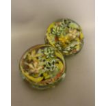 A PAIR OF VICTORIAN TYPE PAPERWEIGHTS, Dia 8.5 cm