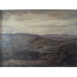 OLIVER HALL (1869-1957). A stormy Lancashire fell scene, see verso, signed lower right, oil on