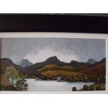DAVID BARNES (XX-XXI). Welsh school, impressionist stormy mountainous lake scene, signed verso,