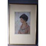 CONOR (XX). Irish school portrait study of a young woman 'Irish Beauty', see verso, signed lower