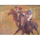 RONALD OLLEY. (XX-XXI). British school, impressionist horse racing scene 'Race to the Finish', see