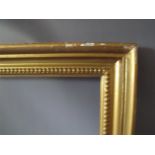 A LATE 18TH / EARLY 19TH CENTURY GOLD FRAME, frame W 8 cm, frame rebate 61 x 46 cm