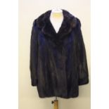 A LADIES VINTAGE RICH MAHOGANY BROWN MINK FUR JACKET, fully lined, side packets and hook