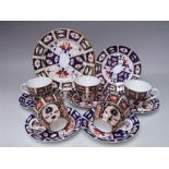 A COLLECTION OF ROYAL CROWN DERBY TEAWARE, various dates and patterns, comprising five cups, five