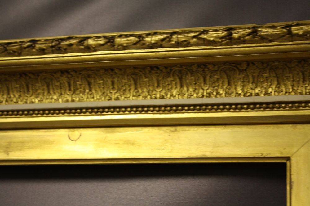 (XIX). Gold frame with acanthus leaf design to outer edge and gold slip, frame W 10 cm, frame rebate - Image 3 of 5