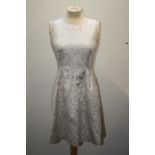 A RED VALENTINO VINTAGE STYLE DRESS, cream ground with lurex detailing, lined to bodice, EU size