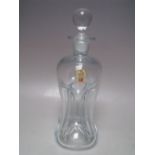 JACOB E BANG FOR HOLMEGAARD CLEAR GLASS 'KLUK KLUK' DECANTER, of small proportions, complete with