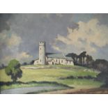 HUGH BOYCOTT BROWN (1909-1990). Modern British school, wooded landscape with church, signed lower