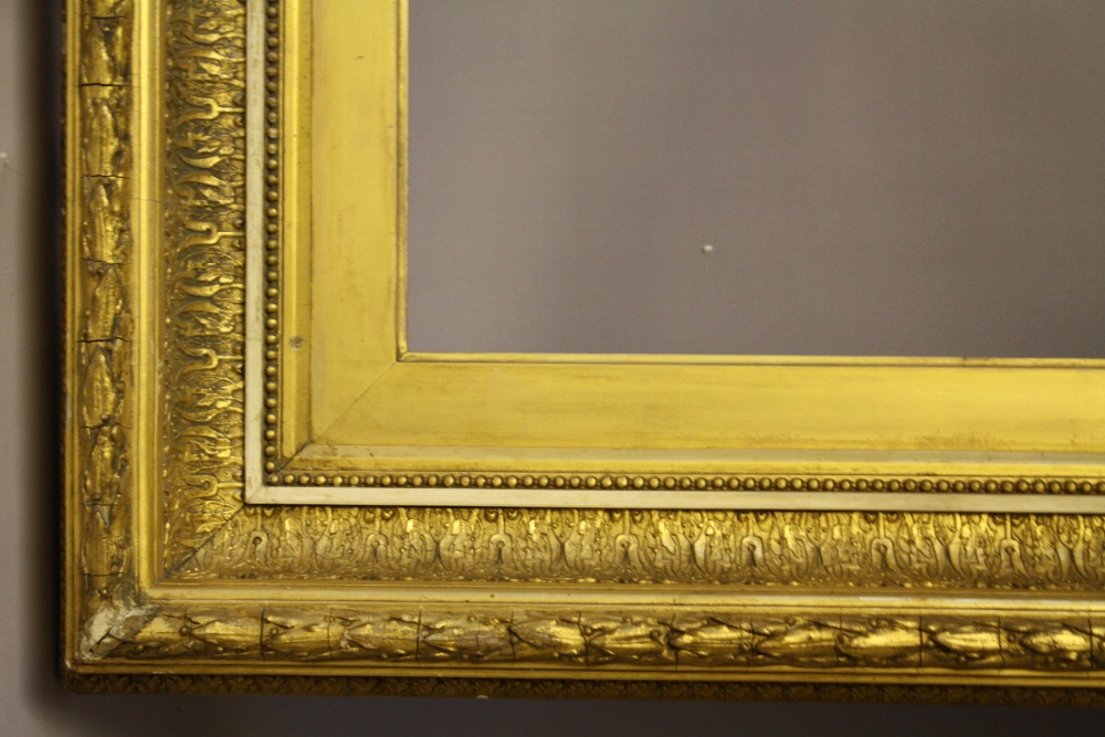 (XIX). Gold frame with acanthus leaf design to outer edge and gold slip, frame W 10 cm, frame rebate - Image 2 of 5