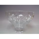 A LARGE STUART CRYSTAL 'PRISM' BOWL DESIGNED BY JOHN LUXTON, etched mark to base, H 19.5 cm, Dia. 25
