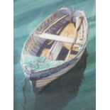 J. BAILEY (XX). Study of a moored boat, signed and dated 1997 lower right, watercolour, framed and