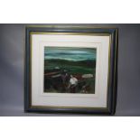 RAY EVANS (b.1920). 'Peat Cutters, Donegal', see verso signed lower left, oil on canvas laid on