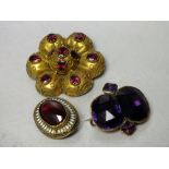 THREE ANTIQUE COSTUME BROOCHES FOR RESTORATION, largest Dia. 5 cm