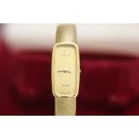 OMEGA - AN 18 CARAT GOLD LADIES WRIST WATCH, W 1.1 cm