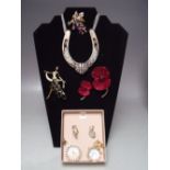 A COLLECTION OF KIRKS FOLLY JEWELLERY ITEMS, to include Seaview Moon Face earrings, two clip on