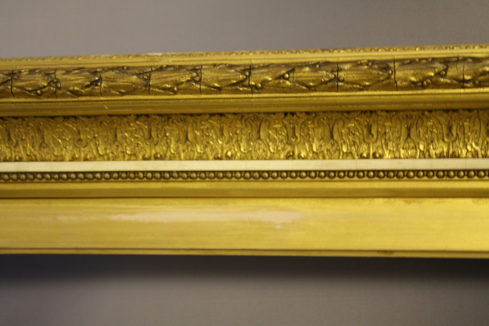 (XIX). Gold frame with acanthus leaf design to outer edge and gold slip, frame W 10 cm, frame rebate - Image 4 of 5