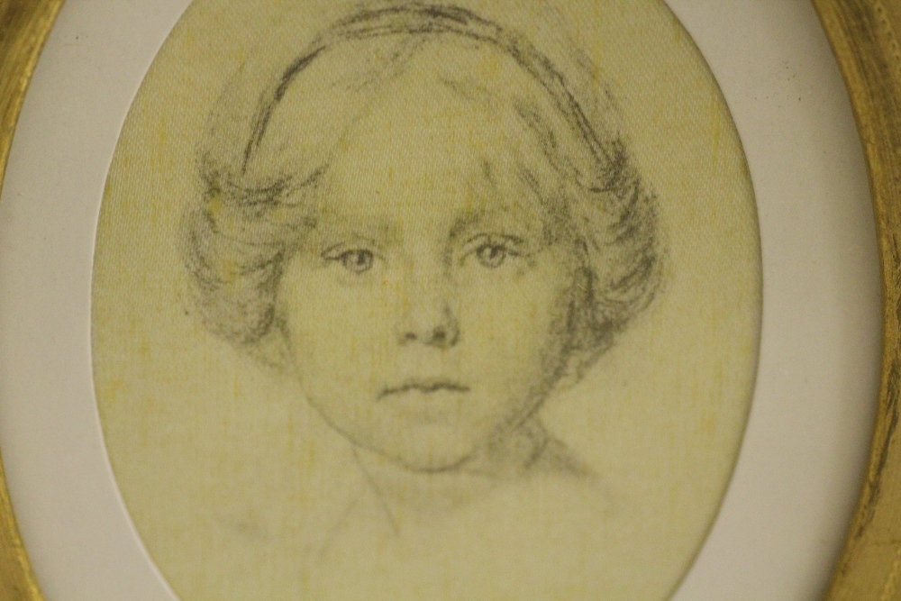 AN OVAL PORTRAIT MINIATURE ON SILK OF A YOUNG GIRL, unsigned, mixed media on silk, framed and - Image 2 of 4