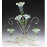 A VINTAGE GLASS EPERGNE, H 58 cm