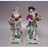 A PAIR OF GERMAN CERAMIC FIGURES, tallest H 19 cm