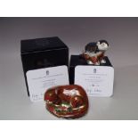 A ROYAL CROWN DERBY LIMITED EDITION 'RIVERBANK BEAVER' PAPERWEIGHT, number 166 / 5000, gold stopper,